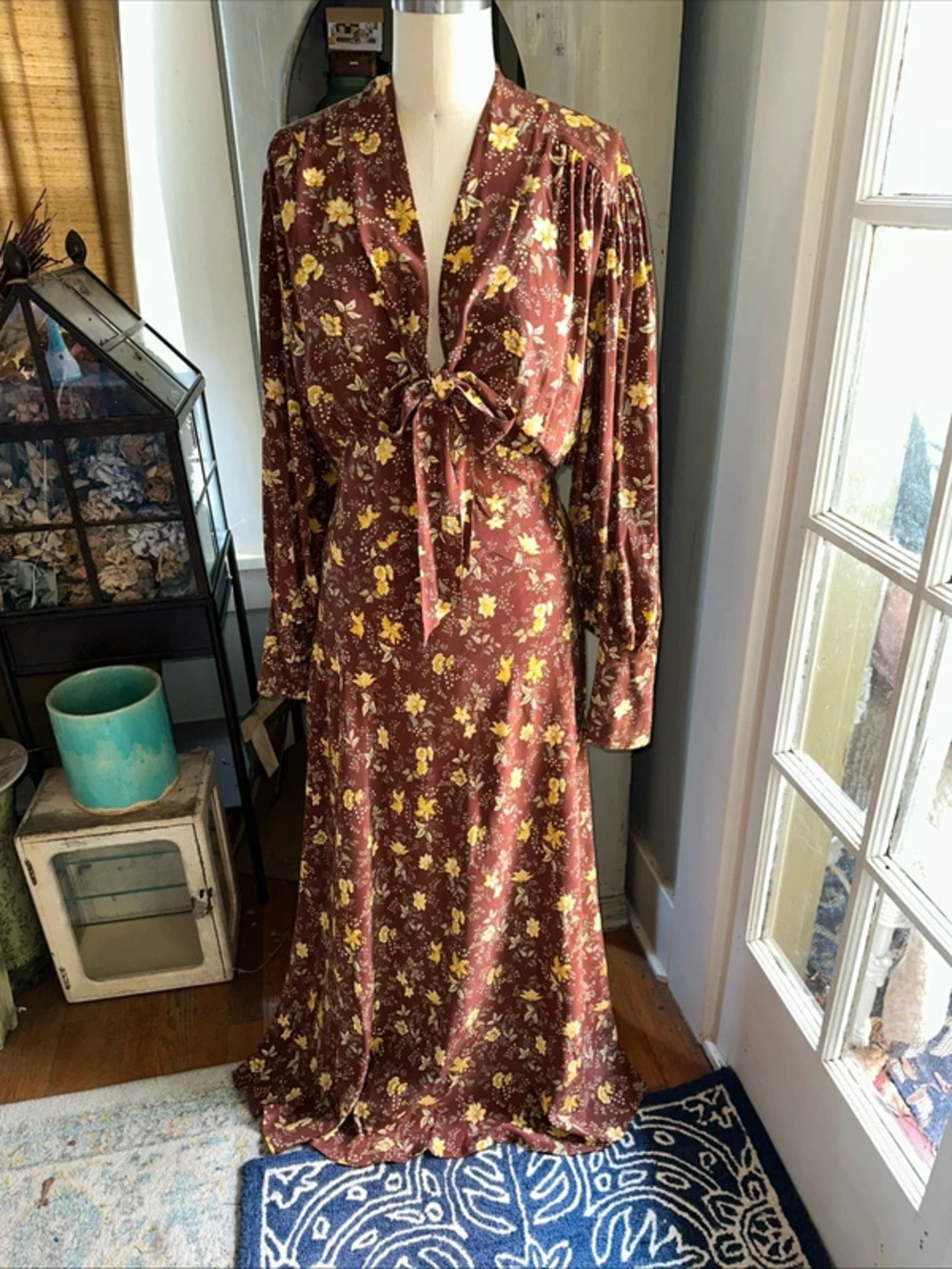 Authentic DOEN Bias-cut Silk Dress NWT Blossom Dress In cherrywood Xxl